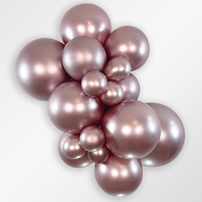 Sempertex Silk Pink Blossom latex balloon color cluster showing the shade across multiple balloon sizes