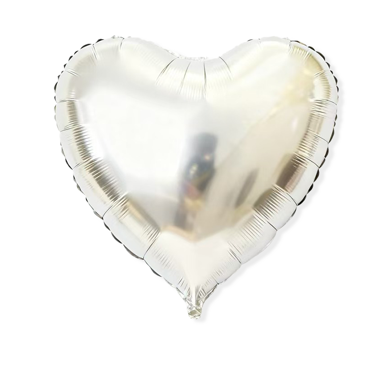 House of Balloons Silver Heart 68 inch Foil Balloon 1ct