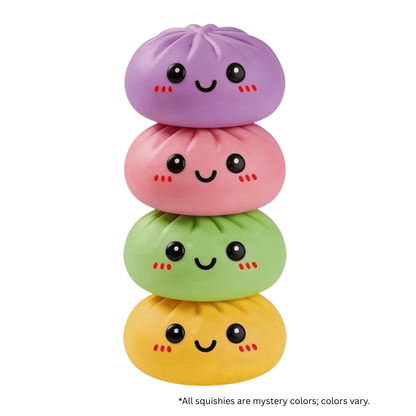 3.4 inch Happy Face Dumpling Squishy Toy 1ct