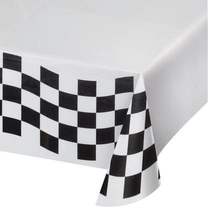 Black & White Check Tablecover Paper 54in x 102in 1ct