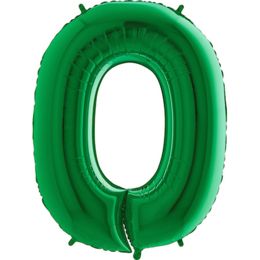 Grabo Green Jumbo Number Foil Balloon 40in - 0