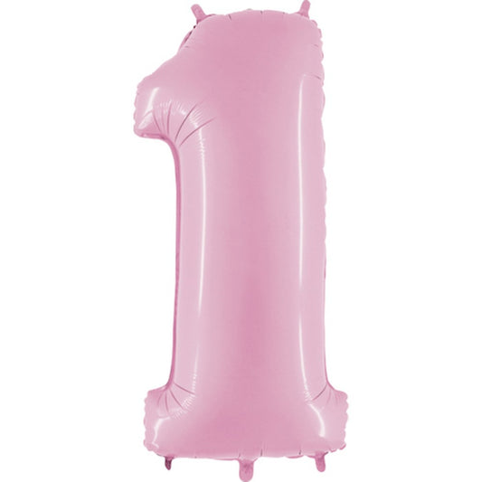 Grabo Pastel Pink Jumbo Number Foil Balloon 40in - 1