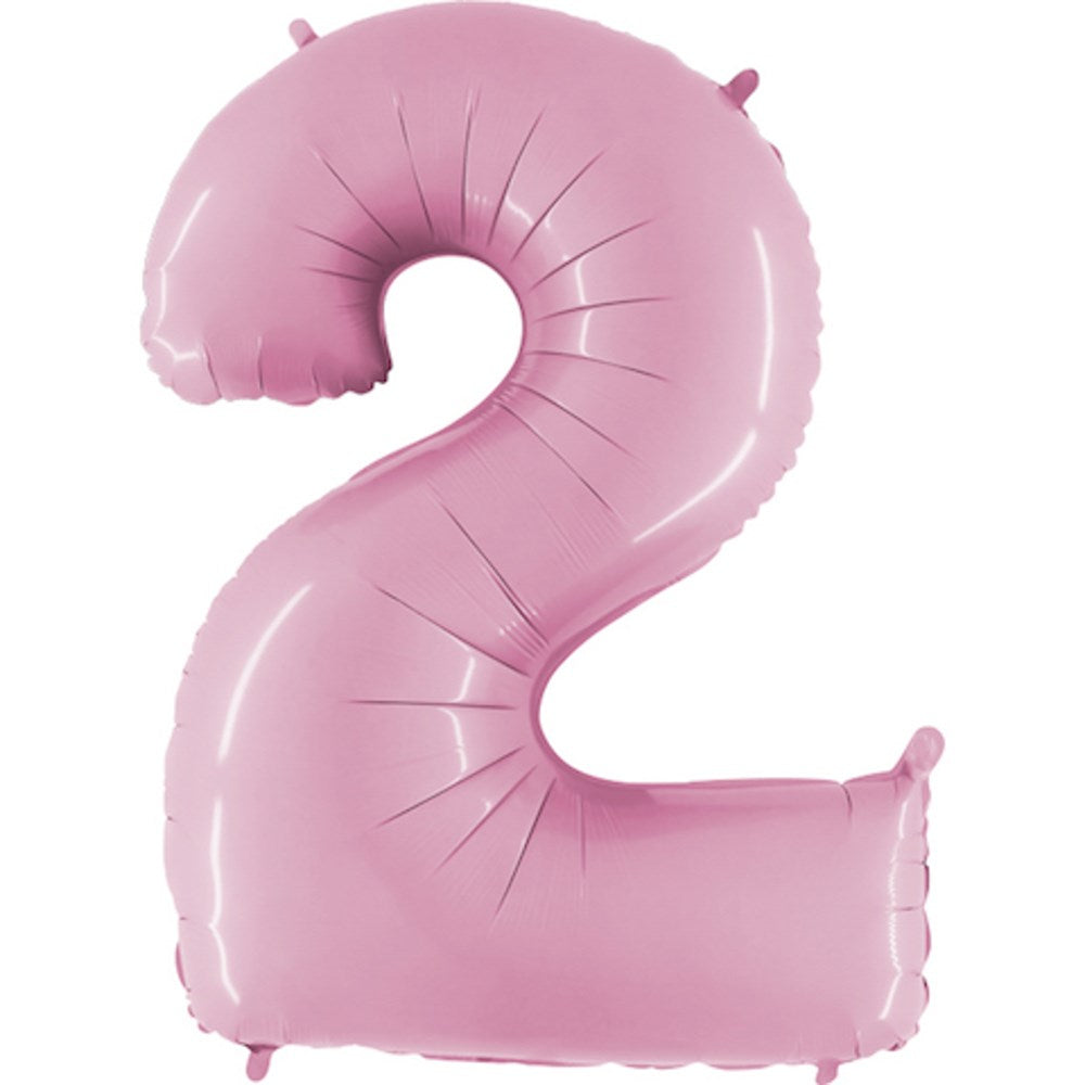 Grabo Pastel Pink Jumbo Number Foil Balloon 40in - 2