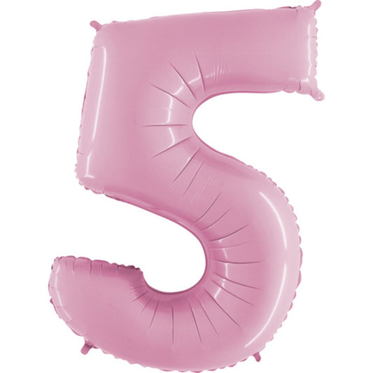 Grabo Pastel Pink Jumbo Number Foil Balloon 40in - 5