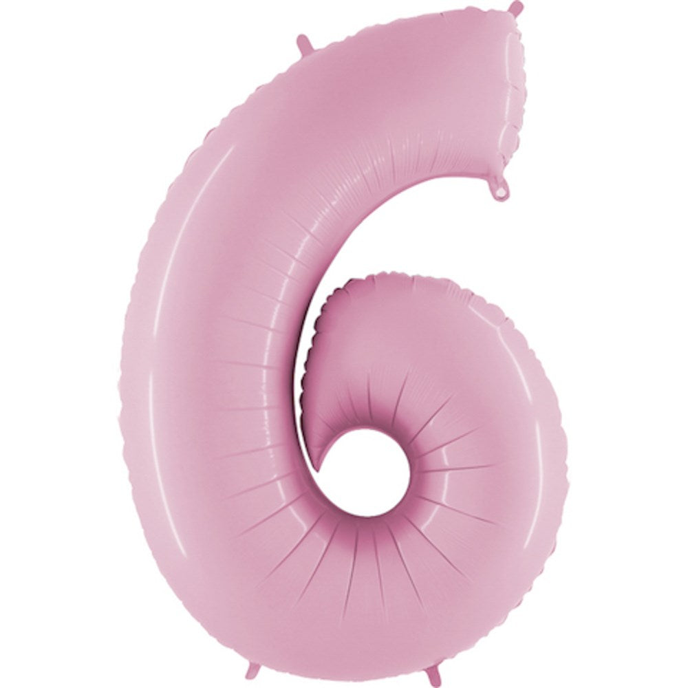 Grabo Pastel Pink Jumbo Number Foil Balloon 40in - 6