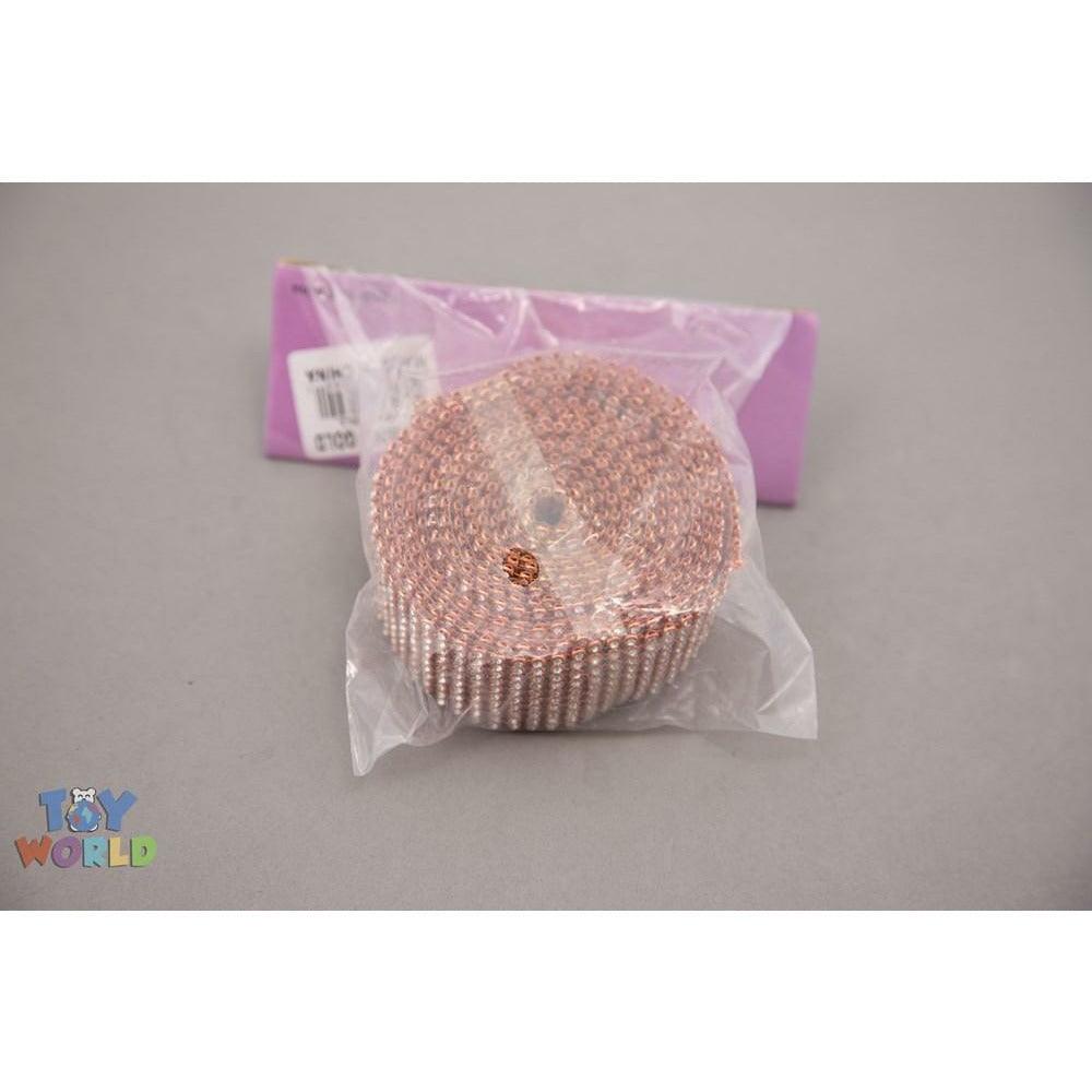 1.25in Rhinestone Ribbon 2yd/Pack - Rosegold - Toy World Inc