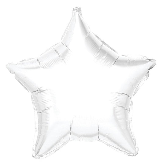 Betallic White Star 19 inch Star-Shaped Balloon 1ct