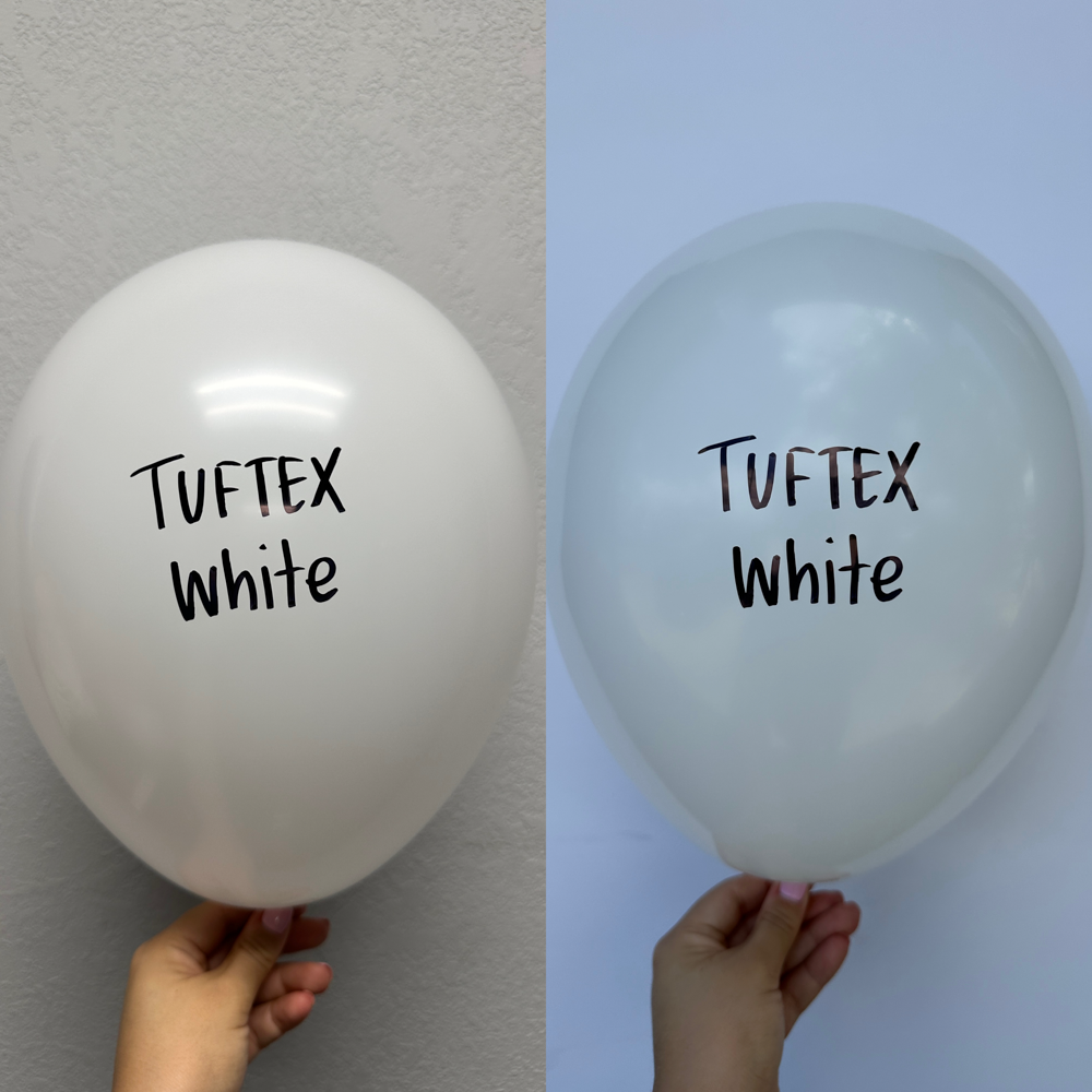 Tuftex White 11 inch Latex Balloons 100ct