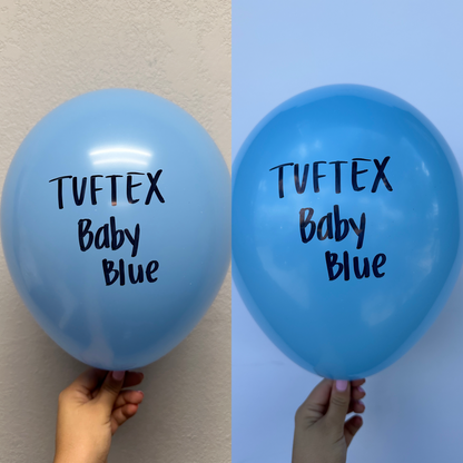 Globos de látex azul bebé Tuftex de 11 pulgadas, 100 unidades