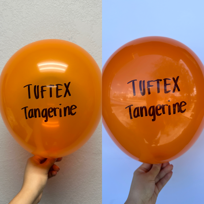 Globos de látex Tuftex Crystal Tangerine de 11 pulgadas, 100 ct