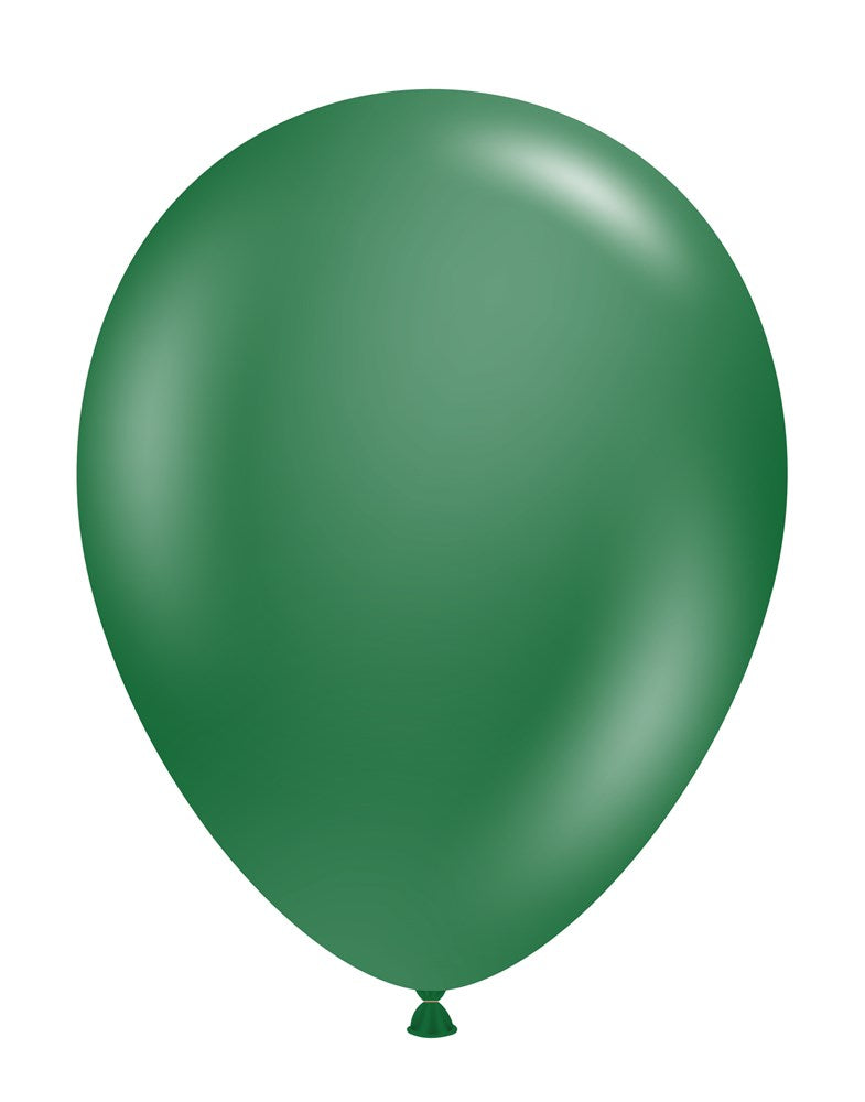 Globos de látex verde bosque metálico Tuftex de 5 pulgadas, 50 unidades