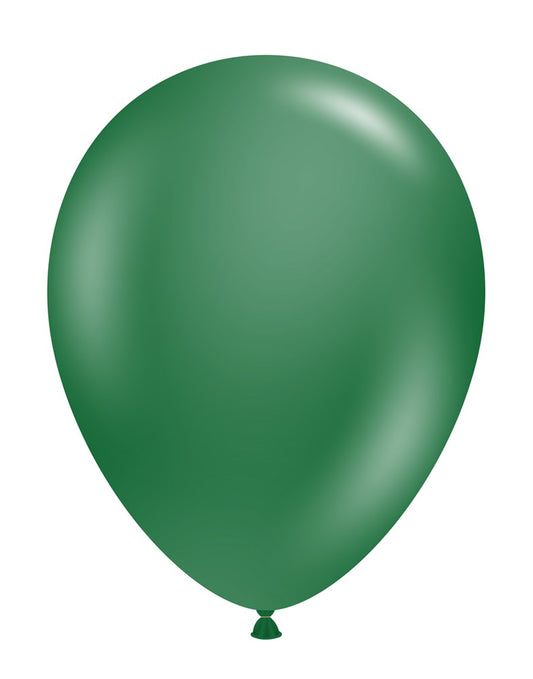 Globos de látex verde bosque metálico Tuftex de 11 pulgadas, 100 unidades