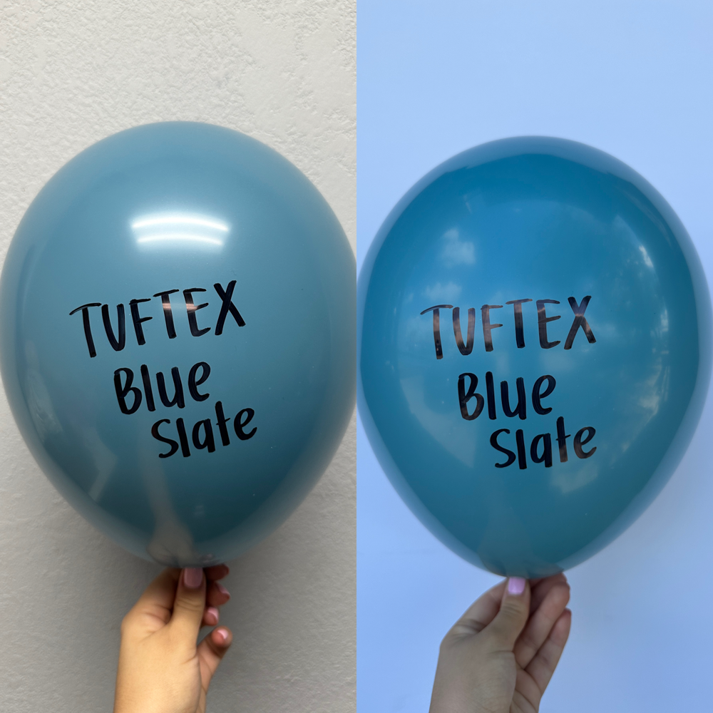 Globos de látex de pizarra azul Tuftex de 11 pulgadas, 100 unidades