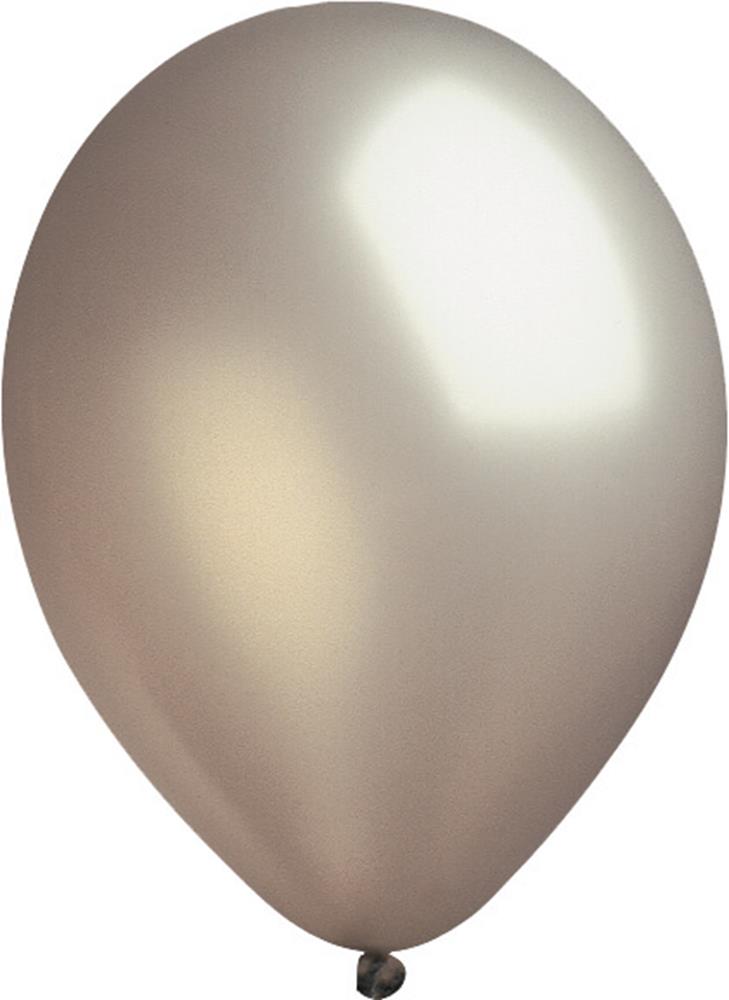 Payaso Latex Balloon 12in 100ct - Pearl Silver
