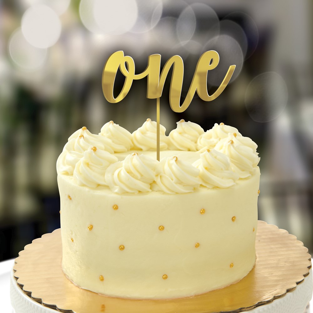 Gold Mirror Cake Topper 1st Birthday