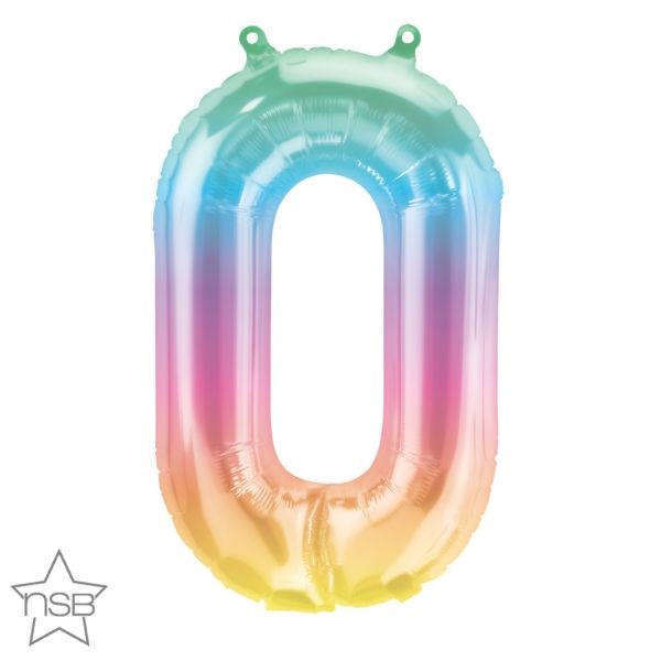 Ombre 16in Foil Balloon Number 0