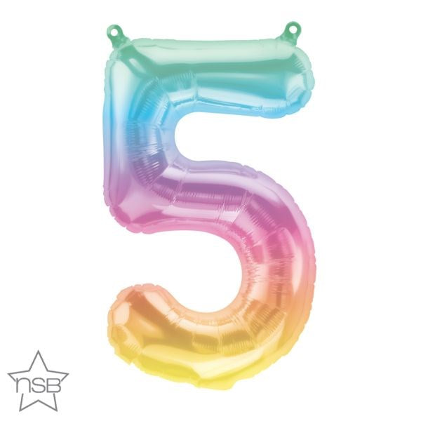 Ombre 16in Foil Balloon Number 5