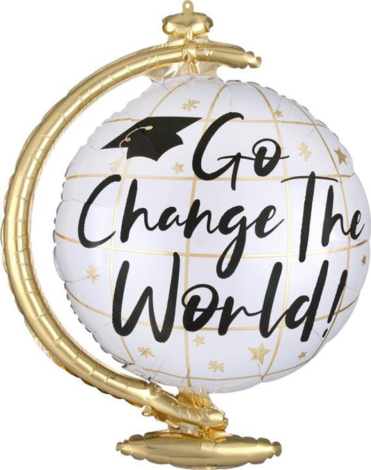 Graduation Go Change The World 23in Foil Balloon FLAT