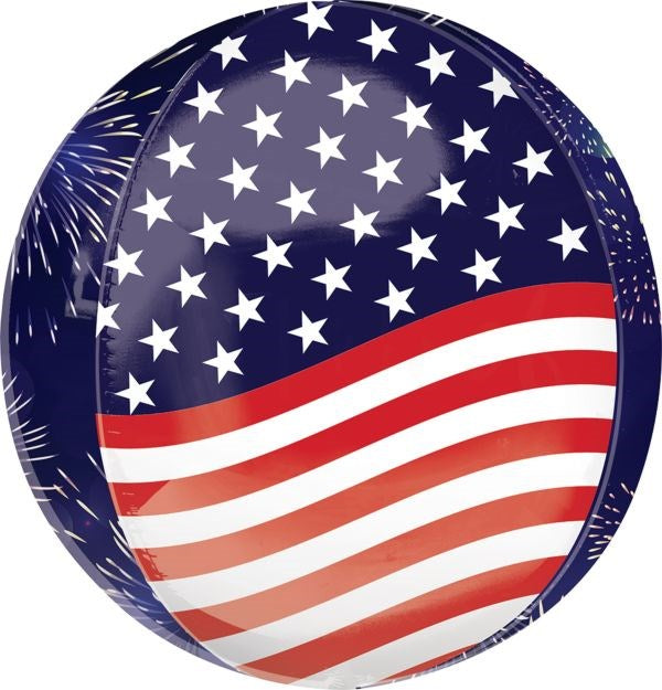 Anagrama Stars, Stripes &amp; Fireworks Globo ORBZ de 16 pulgadas