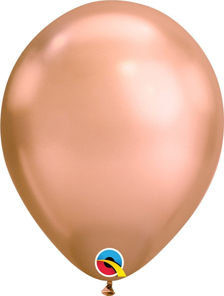 11in Qualatex Chrome Rose Gold Latex Balloon 100ct