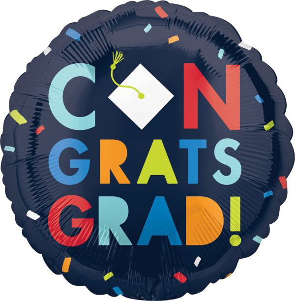 Graduation Navy Class of Awesome 17in Foil Balloon FLAT