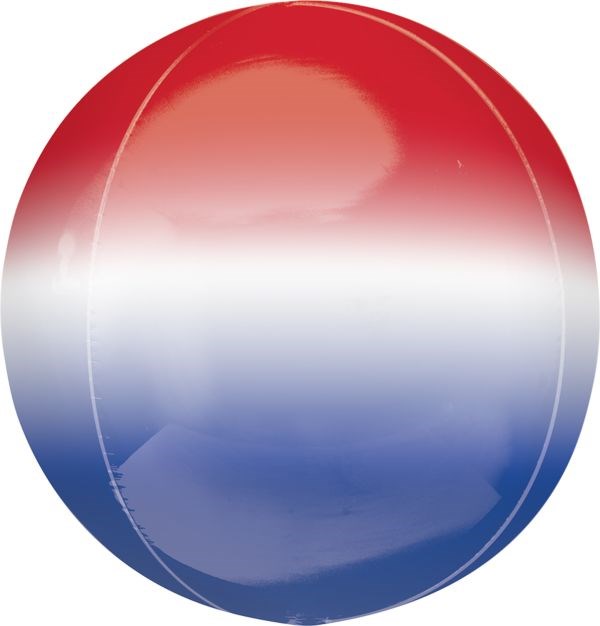 Anagrama Ombre Globo ORBZ rojo, blanco y azul de 16 pulgadas