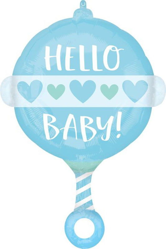 Baby Boy Rattle 24in Foil Balloon