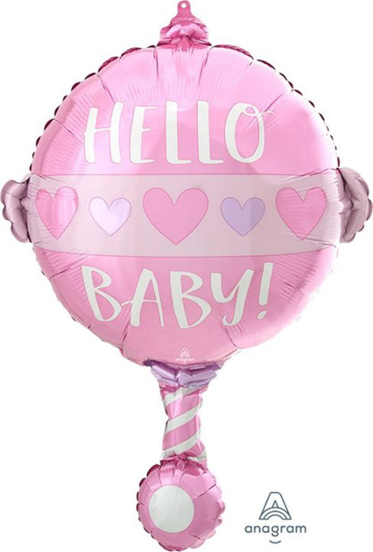 Anagram Baby Girl Rattle 24in Foil Balloon