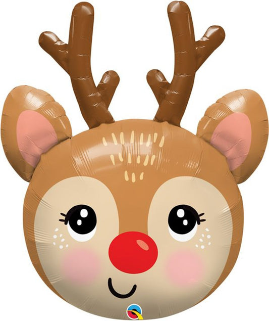 Qualatex Red-Nosed Reindeer 35in Foil Balloon