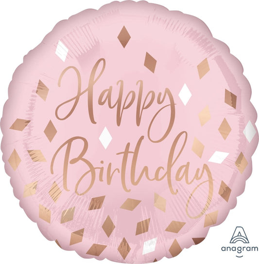 Anagrama rubor cumpleaños globo de aluminio de 17 pulgadas