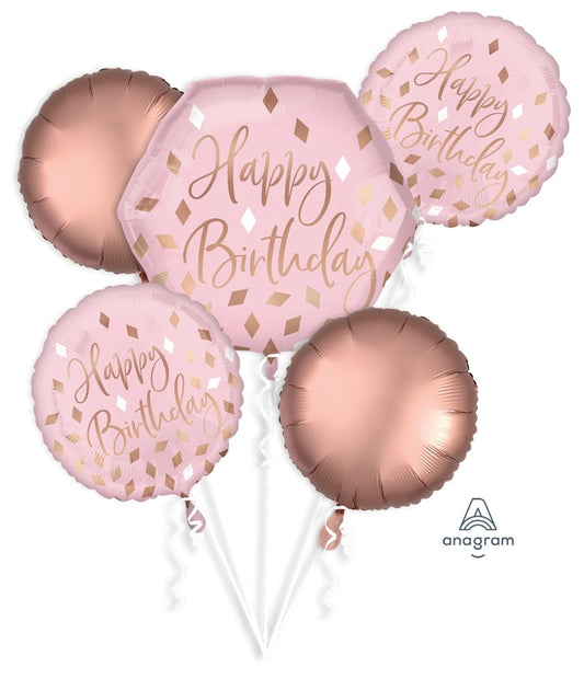 Anagram Blush Birthday Foil Balloon Bouquet