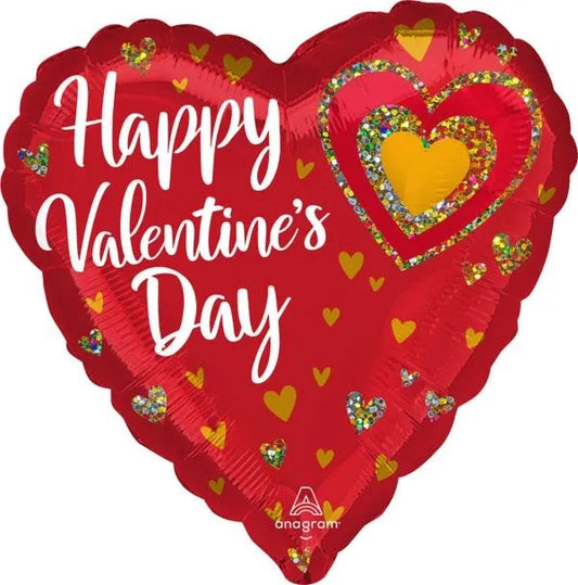 Anagram 28in Happy Valentines Day Glitter Hearts Jumbo Foil Balloon