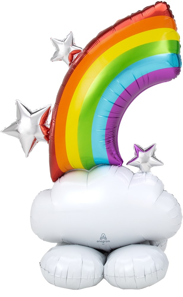 Anagrama Rainbow Cloud Airloonz Globo de aluminio de 52 pulgadas