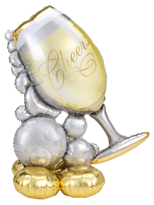 Anagram Bubbly Wine Glass Airloonz 51in Foil Balloon