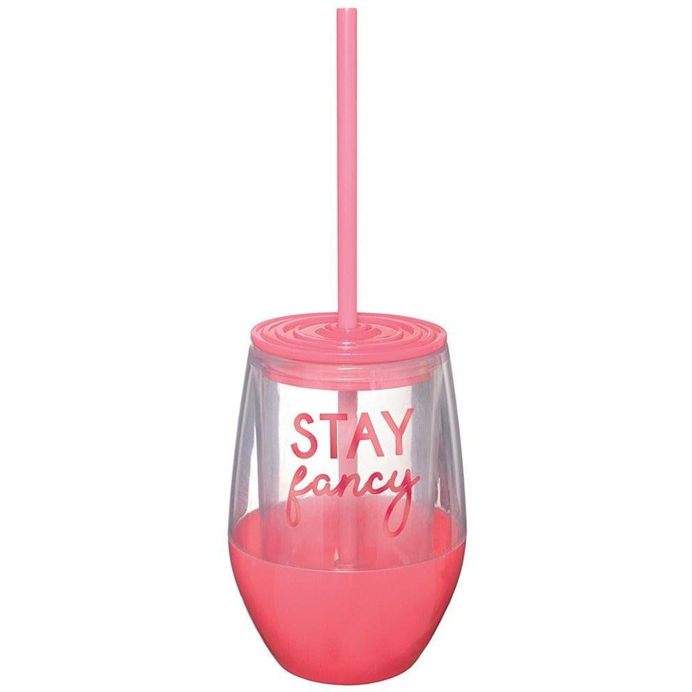 10oz Stemless Straw Stay Fancy Cup - Toy World Inc