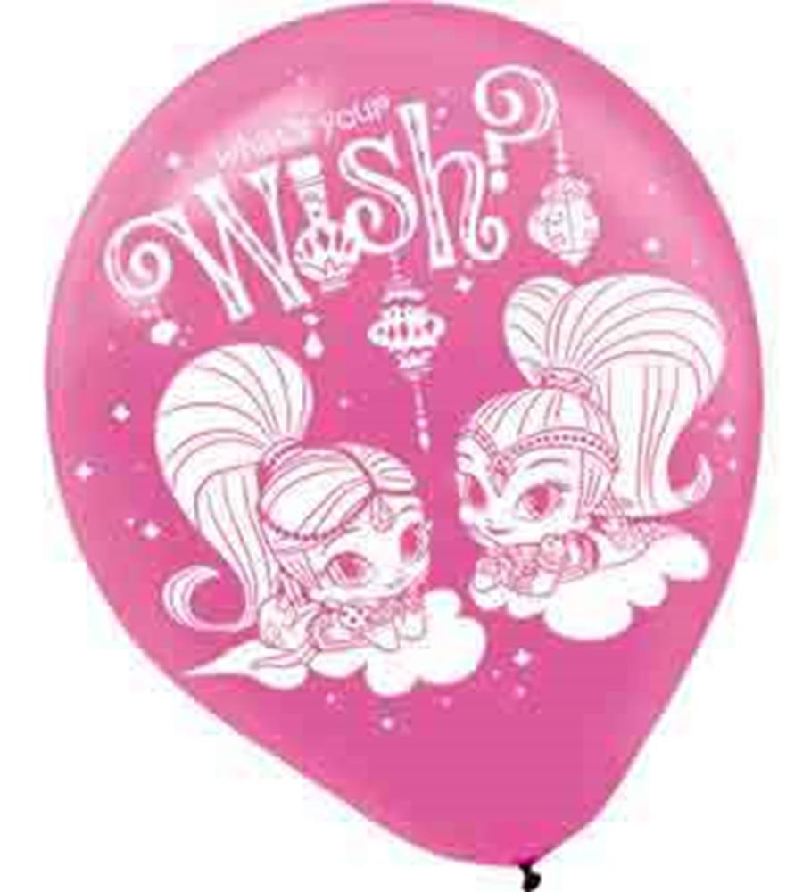 Shimmer and Shine Balloon Latex 12in 6ct