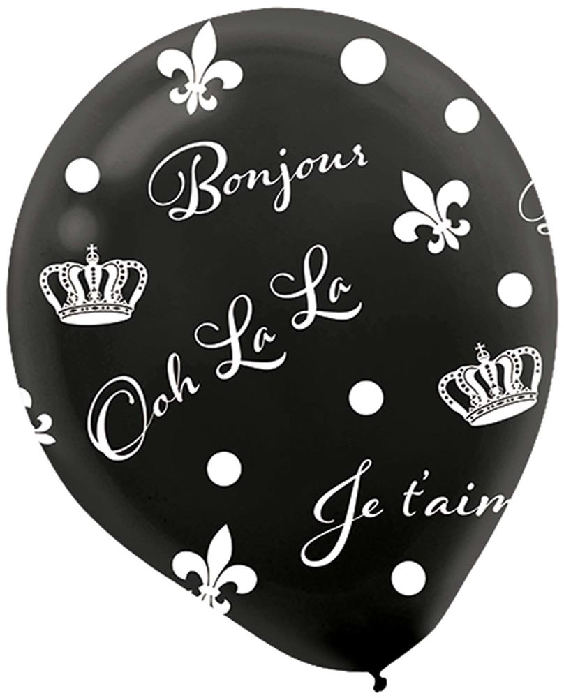 Day In Paris Latex Balloon 6ct