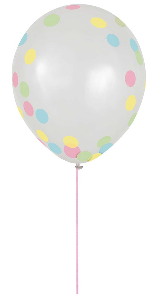 Pastel Confetti Latex Balloons 6ct