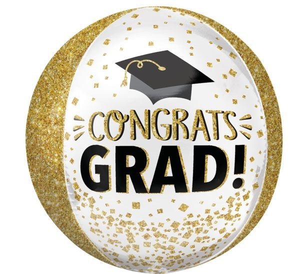 Anagram Congrats Grad Gold Glitter 16in ORBZ