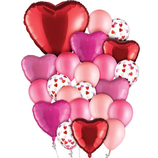 Valentines Day Foil and Latex Balloon Bundle