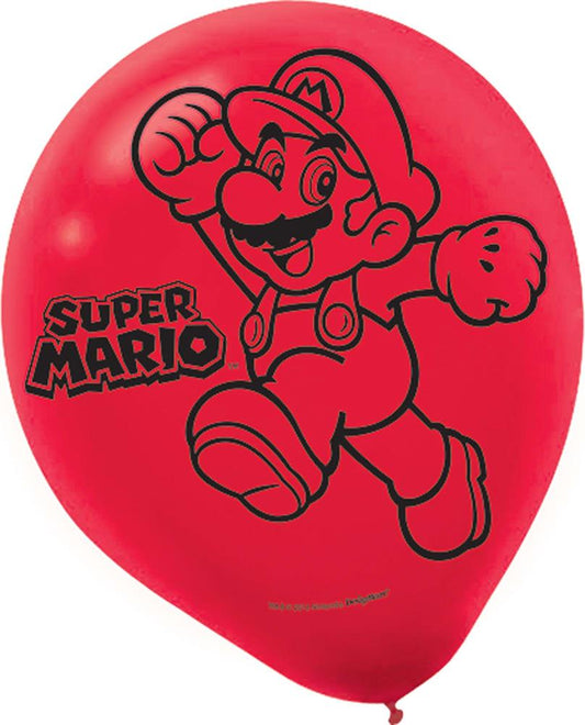 Super Mario Brothers Latex Balloon 6ct
