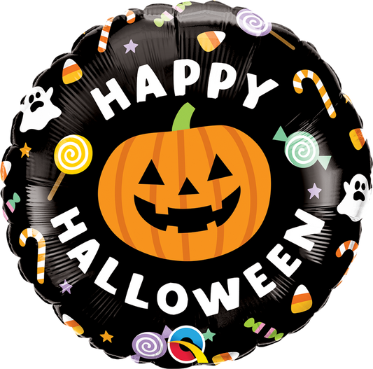 Qualatex Halloween Jack and Candies 18in Foil Balloon FLAT