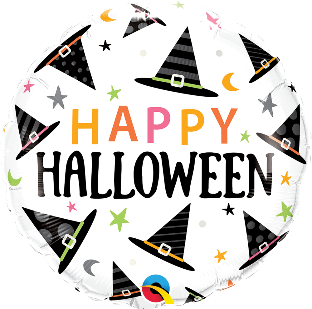 Qualatex Halloween Witches Hats 18in Foil Balloon FLAT