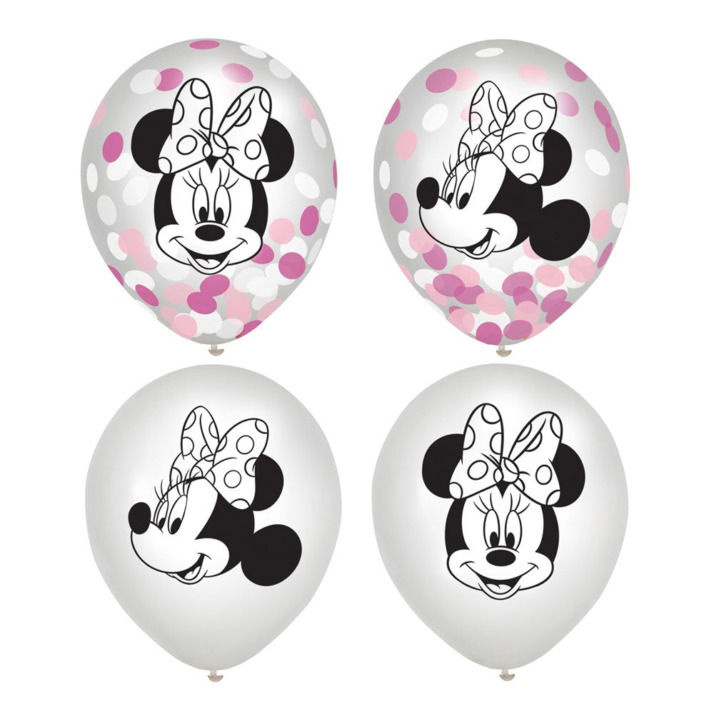 Disney Minnie Mouse Forever Látex Globo Confeti 6ct