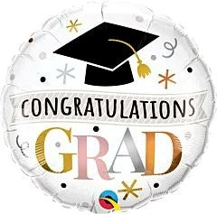 Qualatex Congrats Grad Rose Gold 18in Foil Balloon FLAT