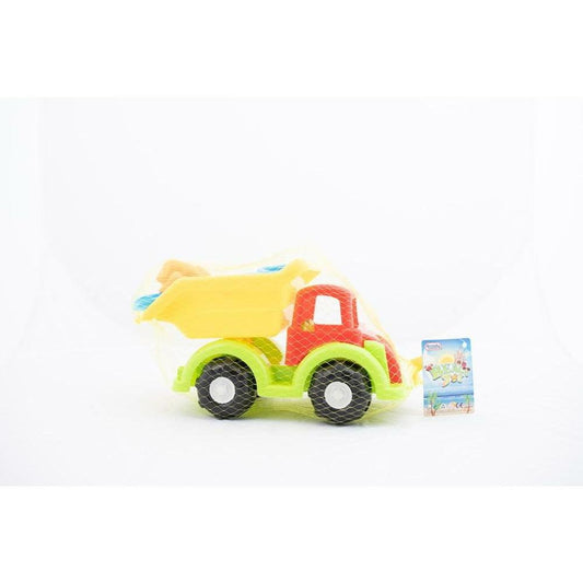 11in Beach Toy Truck W Accss In Pegable Net Bag W Tag - Toy World Inc
