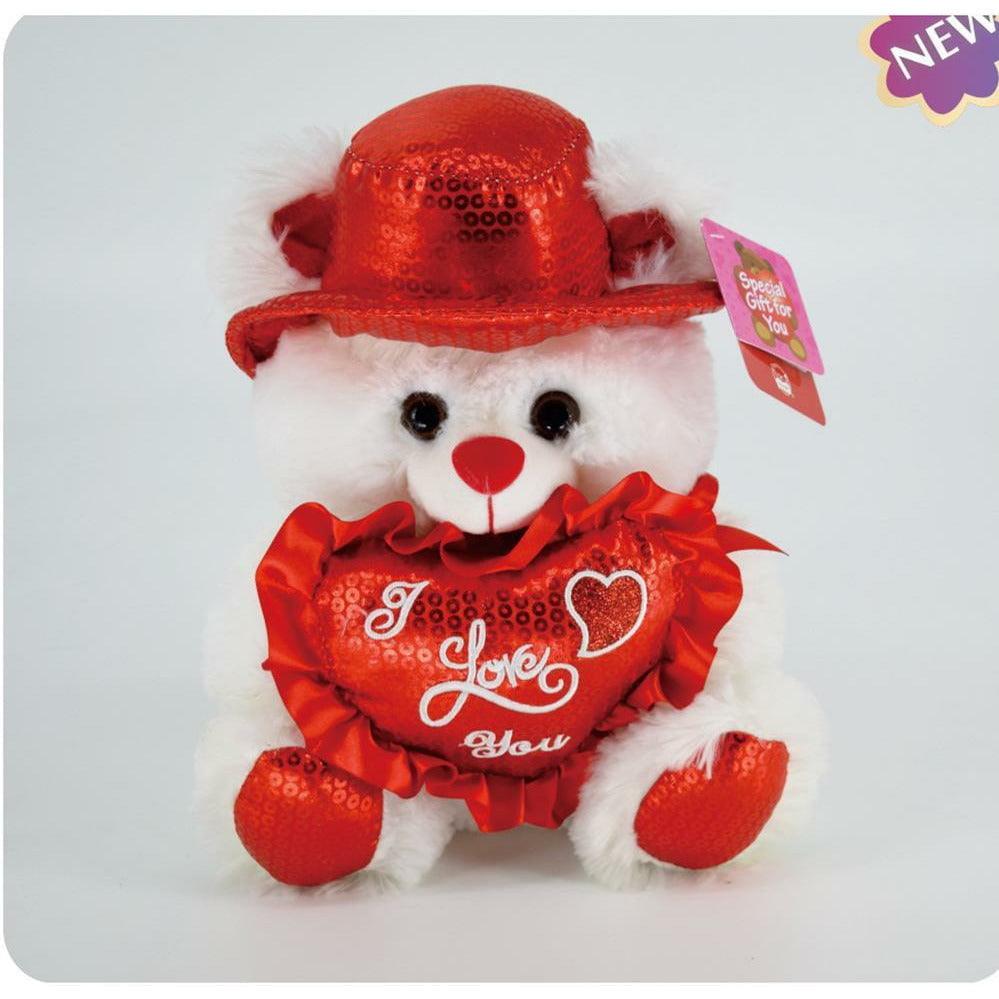 11in White Bear I Love You - Toy World Inc