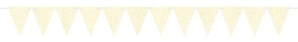 Large Paper Pennant Banner Sparkle White 1ct