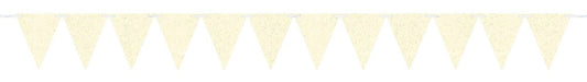 Large Paper Pennant Banner Sparkle White 1ct