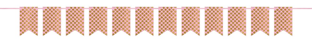 Pennant Banner Pink With Gold